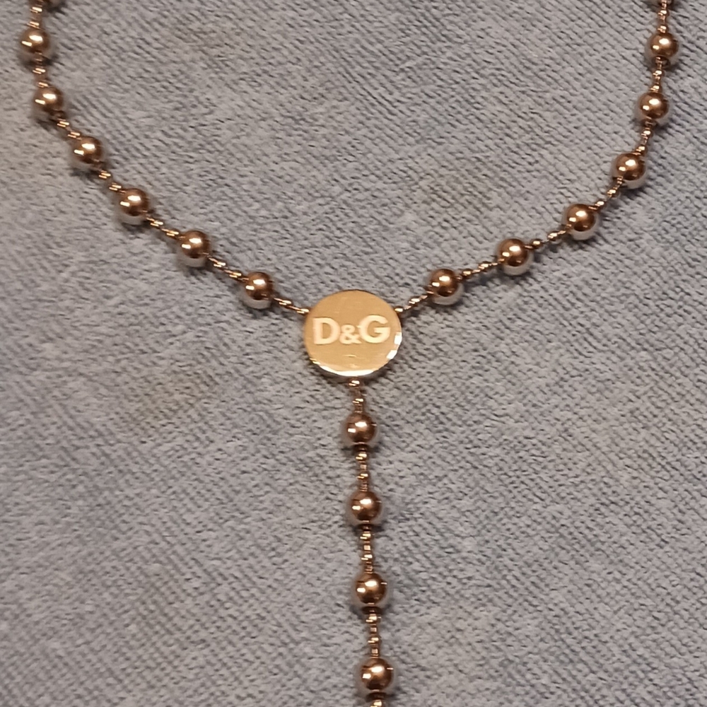 Dolce & Gabbana: D&G Jewels Silver Beaded Necklace (Rosary) Key Chain Clip
